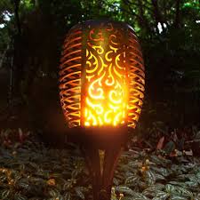 Outdoor Solar Flame Torch Lights Backyard Solar Lights Outdoor Solar Tiki Lights