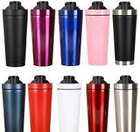 Factory Price Double Wall 304 Stainless Steel Thermos Vacuum Flask Cup  Custom Logo Proteine Shaker Bottle with Mixing Ball