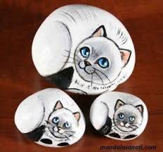 Tasa Kedi Nasil Cizilir Ve Boyanir Kalemler Pet Rocks Boyali Kayalar Kedi