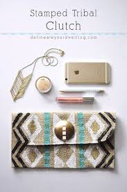 Basteln Und Verkaufen Fur Jugendliche Stamped Tribal Clutch Kunsthandwerk Handarbeiten Verkaufen