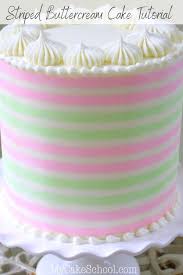 How To Create Striped Buttercream A Cake Decorating Video Tutorial Buttercream Cake Designs Buttercream Decorating Butter Cream