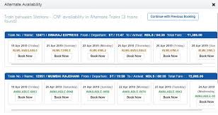 Alternate Train Ticket Availability Online Tickets Train Ticket Booking Train Tickets