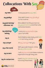 Common Collocations With Say Tell And Ask Eslbuzz Learning English Learn English Learn English Words English Vocabulary Words