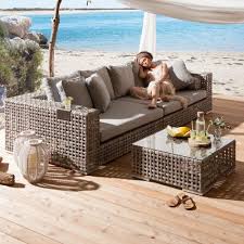 Outliv Fidschi Loungeset 3 Tlg Alu Geflecht Silk White Silver Gartenmobel Sets Lounge Lounge Mobel