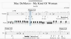 Mac Demarco My Kind Of Woman Ukulele Tabs Youtube