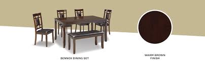 Available in a whole host of modern shades of faux leather, you just need to decide whether you would like a bench with or without a backrest. Amazon Com Signature Design By Ashley Bennox Dining Room Set Includes Table 4 Chairs Bench Brown Tables