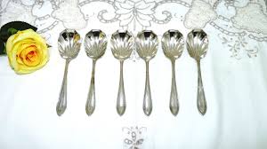 Maybe you would like to learn more about one of these? 4 Jesmond Pattern Epns Dessert Spoons Art Deco Shell Handles Flatware Silverware Dining Serving