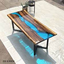 Mkrt 1920 China Mooka Furniture Design Diy Cheapest Walnut Blue Resin River Table For Dining Resin Furniture Diy Dining Room Table