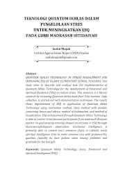Izinkan kami berkongsi, cara mengatasi stress yang cukup mudah ini. Https Journal Iainkudus Ac Id Index Php Elementary Article Download 4378 2848