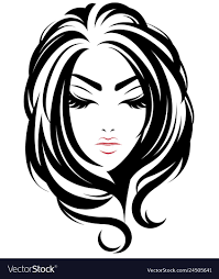 Black And White Vector Face Women Long Hair Style Icon Logo Women On White Vector Image On Vectorstock In 2020 Woman Face Silhouette Long Hair Styles Long Hair Women