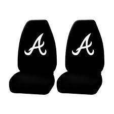 2 Pc Mlb Atlanta Braves Black Front Highback Seat Covers Universal Set New Northwest Seat Covers Atlanta Braves Back Seat Covers