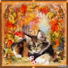 chat d'automne - GIF animé gratuit - PicMix