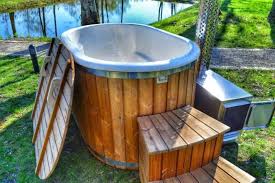 Outdoor Ofuro Hot Tub For 2 Persons With Fiberglass Liner Timberin Hot Tub Hot Tub Backyard Jacuzzi Hot Tub
