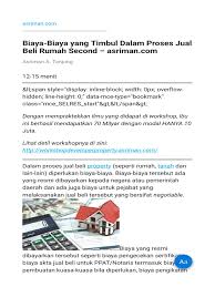 Tentu bagi anda yang sudah sering mencari rumah akan paham mengenai hal suka dan dukanya. Biaya Biaya Yang Timbul Dalam Proses Jual Beli Rumah Second