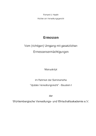 Handelt es sich um die verletzung einer wesentlichen verfahrensvorschrift (z.b. Http Www Haakh Online De Vwa2011 Vwa Ermessen Manuskript Manuskript 20ermessen 202011 Pdf