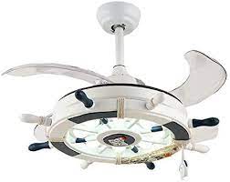 Great ceiling fan, particularly if you can get it for under $150. Litfad Modern Led Ceiling Light Nordic Cool Light Nautical Style Anchor Hanging Ceiling Fan With Invisible Blade Flushmount Pendant Light In White Finish For Living Room Kid S Bedroom Children S Room