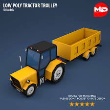 Low Poly Tractor Trolley 3d Asset Cgtrader