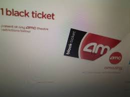 Amc Theaters 1 Black Movie Ticket No Expiration Email Delivery Amc Theatres Movie Tickets Amc Movie Theater