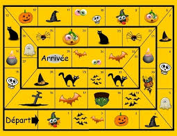 Jeux éducatifs maternelle à imprimer pour les enfants à partir de 3 ans. Rallye Halloween Grand Jeu