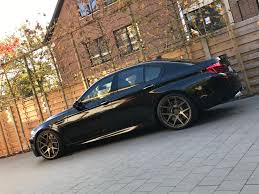 Black Car And Bronze Wheels Bmw M5 F10 Black Bc Forged Matte Bronze Kw Eisenmann Exhaust Bmw Bmw Wheels Bmw 520d