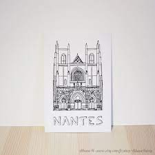 carte postale cathedrale nantes etsy postcard cathedral coloriage batman quitte gotham city de