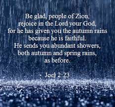First Fruits Of The Day Joel 2 23 Thanks For The Rain