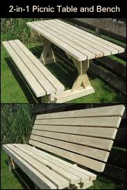 How To Build A 2 In 1 Picnic Table And Bench Picnic Table Bench Table Picnic Table Bench