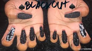 This gorgeous manicure, posted by instagram user @littleblankspaces, is certainly not for the faint of heart. Black Bling Nails Acrylic Coffin Nails Youtube