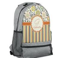 Swirls, Floral & Stripes Design Custom Backpack