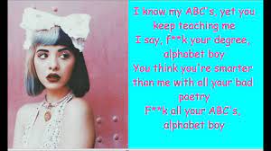 But where's the boy who looks after the sheep? Melanie Martinez Alphabet Boy Lyrics Clean Youtube