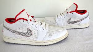 2010 Nike Air Jordan 1 Low Phat 338145 113 White Varsity Red Cement Grey Sz 11 Vintage Nike Michael Jordan Shoes Nike