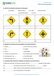 giving directions esl activities games worksheets