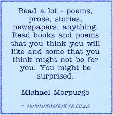 Amanda Patterson (Writing Quote – Michael Morpurgo) via Relatably.com