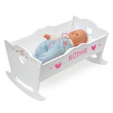 Bitty Baby High Chair Replacement Parts Badger Basket Doll Cradle With Bedding And Personalization Kit In White Rose Doll Cradle Wooden Doll Cradle Badger Basket