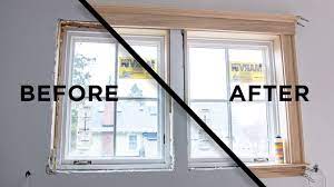 I figured out this shape by putting some clear plastic sheeting over the window and tracing around the compression ring. How To Install Window Casing And Interior Trim Youtube