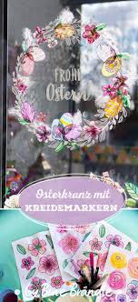 Osterkranz Fensterbild Zum Selber Basteln Und Bemalen Fur Ein Frohes Und Buntes Osterfest Mit Tollen Basteln Fruhling Ostern Fensterbilder Fruhlings Dekoration