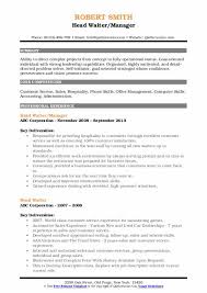 I have to worry about grammar, font, structure and then it comes down to listing down all of my achievements and it hurts to find out that there aren't that many! Head Waiter Resume Samples Qwikresume