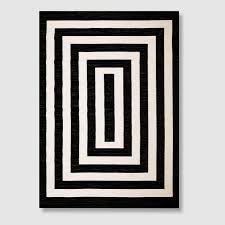 Black And White Outdoor Rug 5x7 5 X 7 Mitre Stripe Outdoor Rug Black Project 62 Outdoor Rugs Spring Porch Decor Mitered Stripe