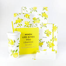 Kate Spade New York Stationery And Tumbler With Straw Lemon Lemon Themed Bridal Shower Bridal Shower Recipes Cards Bridal Shower Theme