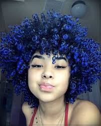 17 Tips To Dye Your Curly Hair Without Damaging It With Images Natural Hair Styles Dyed Natural Hair Blue Natural Hair