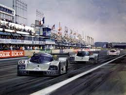 Michael Turner B 1934 Mercedes Le Mans 1989 1024 768 Auto Racing Art Motorsport Art Retro Racing Poster