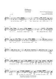 Dilbaro Flute Violin Notes Lead Sheet Music Pdf Lead Sheet Sheet Music Sheet Music Pdf
