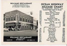 New Bern Nc Williams Restaurant Vintage Cars Mileage Chart Real Photo Postcard Ebay