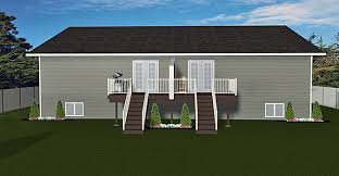 Duplex Plan 2012638 A Bi Level Style Side By Side Duplex Attached Garage 2 Bedrooms Open Floor Plan Full Basement With L Duplex Plans Duplex Large Windows