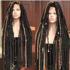 Bohemian goddess faux loc's are an easy and versatile hairstyle for black women, akin to braided protective hairstyles for black women. Braided Wig34 36 Inches Faux Locs Wig Soft Dreads Crochet Etsy