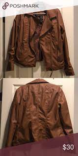 Faux Tan Leather Jacket Tan Leather Jackets New Look Jackets Faux Tan