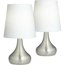 Shop for modern bedside lamps online at target. 360 Lighting Firefly Nickel Battery Powered Led Table Lamps Set Of 2 Target