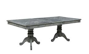 This farmhouse dining table is just right for giving your family and friends a place to gather and enjoy (especially for sunday dinner). Darcy Double Pedestal Rectangular Dining Table Weathered Ash