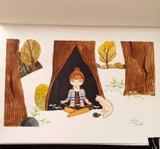 Inspired By Some Meditation Photo At Pinterest Yoga Meditation Nature Park Draw Drawing Art Artwork Ill Cute Drawings Meditation Photos Art