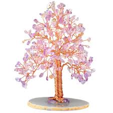 Large Amethyst And Rose Quartz Crystal Tree Of Life With Geode Etsy Rose Quartz Crystal Crystal Tree Rose Quartz
